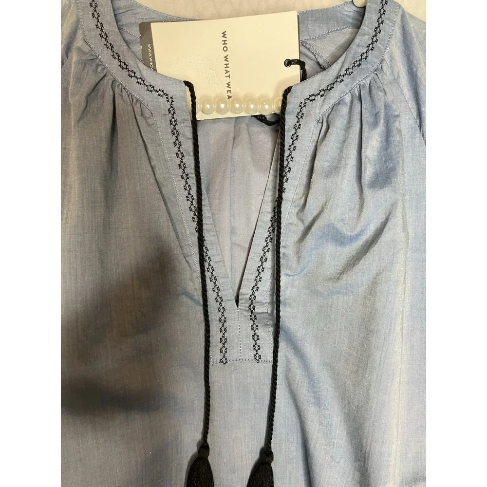 Who What Wear Dress Women's Small Midi Peasant Boho Romantic Cottagecore NWT - Picture 6 of 11
